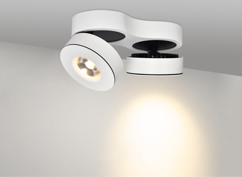 Dimmable Surface Mounted LED Downlights Angle Adjustable COB Ceiling Lamp Spot Lights 14w 20w Rotating LED Light AC85-265V