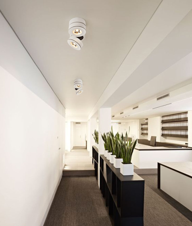 Dimmable Surface Mounted LED Downlights Angle Adjustable COB Ceiling Lamp Spot Lights 14w 20w Rotating LED Light AC85-265V