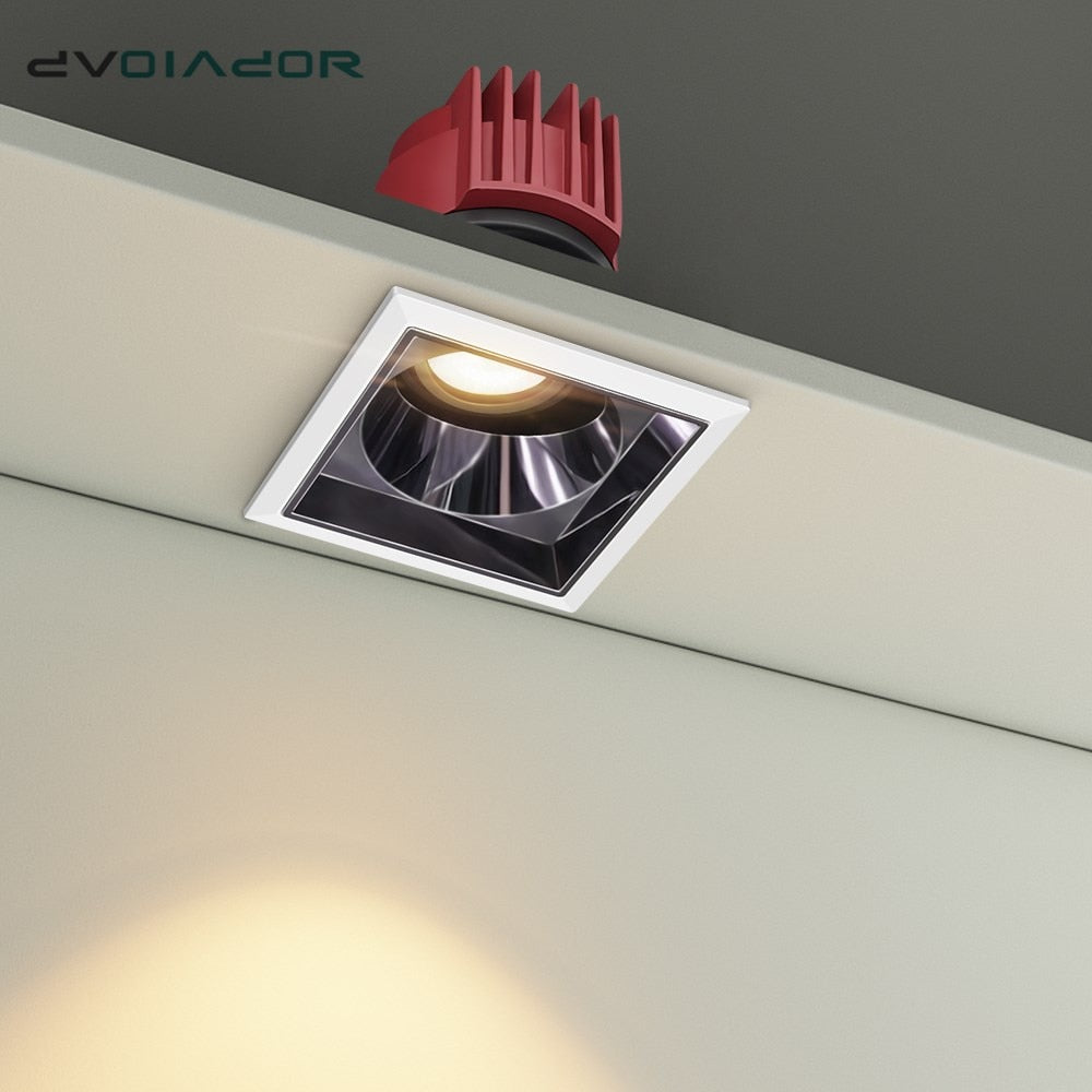 Recessed Ceiling Led Light Square Anti-glare Led Downlight Spot Light 7W 12W 15W Dimmable Living Room Bedroom Corridor Lighting