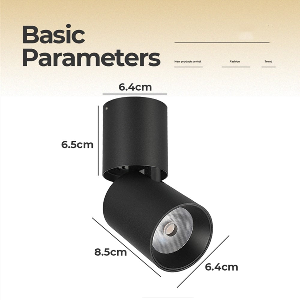 Led Surface Mounted Downlight Aluminum Led Ceiling Light Angle Rotatable 7W 12W Ceiling Lighting For Living Room Bedroom Stores