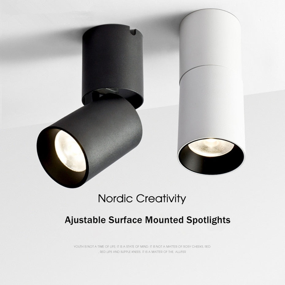 Led Surface Mounted Downlight Aluminum Led Ceiling Light Angle Rotatable 7W 12W Ceiling Lighting For Living Room Bedroom Stores