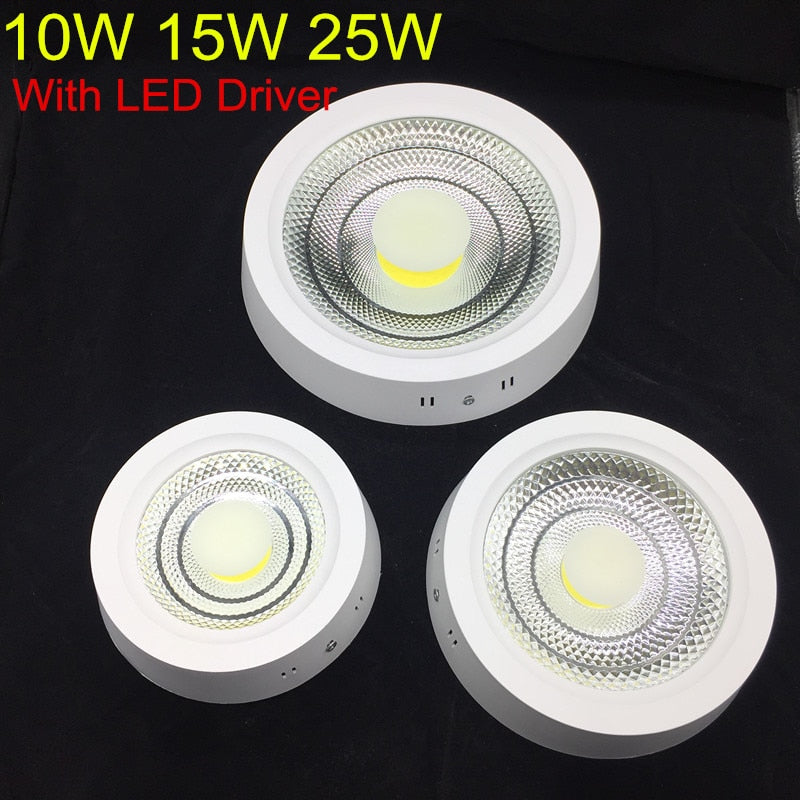 Super Bright Surface Mounted 10W 15W 25W LED Downlight AC85-265V LED Ceiling Panel light 3000K/4000K/6000K LED Indoor light