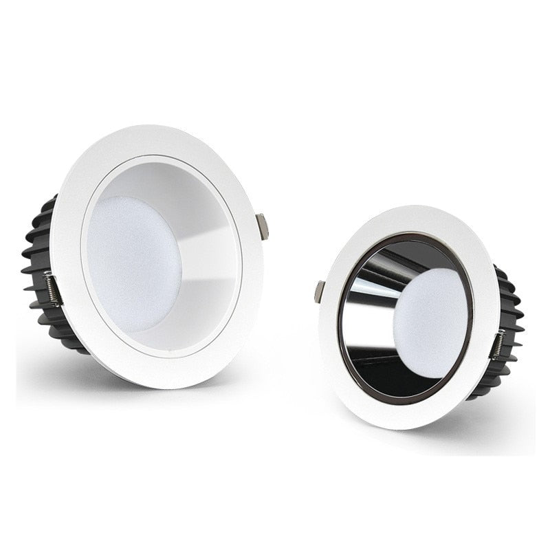 Dimmable LED COB Spotlight Ceiling lamp AC85-265V 7W/12W/15W/18W Aluminum Recessed Downlight Round Panel Light Indoor Lighting