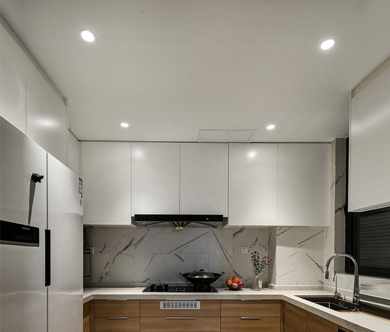 Dimmable LED COB Spotlight Ceiling lamp AC85-265V 7W/12W/15W/18W Aluminum Recessed Downlight Round Panel Light Indoor Lighting