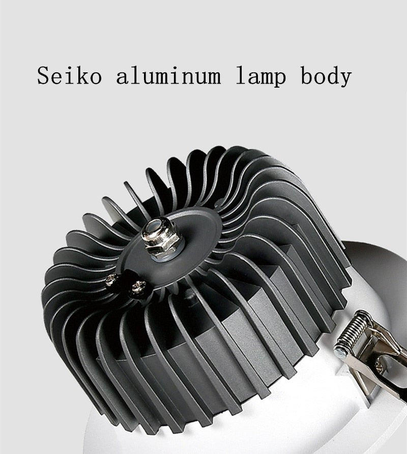 Dimmable LED COB Spotlight Ceiling lamp AC85-265V 7W/12W/15W/18W Aluminum Recessed Downlight Round Panel Light Indoor Lighting