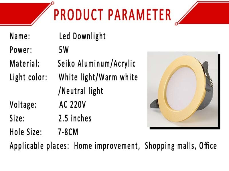 Downlight Ceiling spots Led lamp Down light Decoration bedroom LED lighting Room decoration hotel lighting AC220V built-in lamp