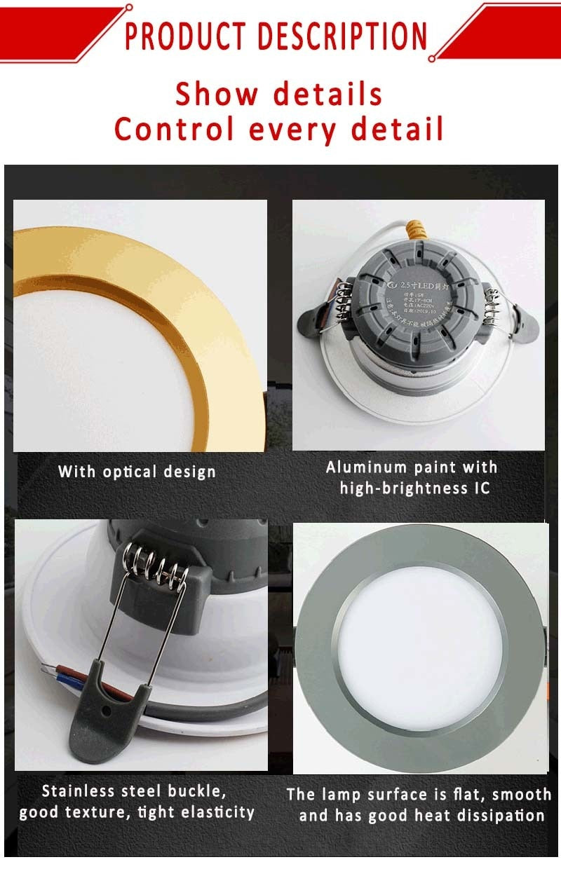 Downlight Ceiling spots Led lamp Down light Decoration bedroom LED lighting Room decoration hotel lighting AC220V built-in lamp
