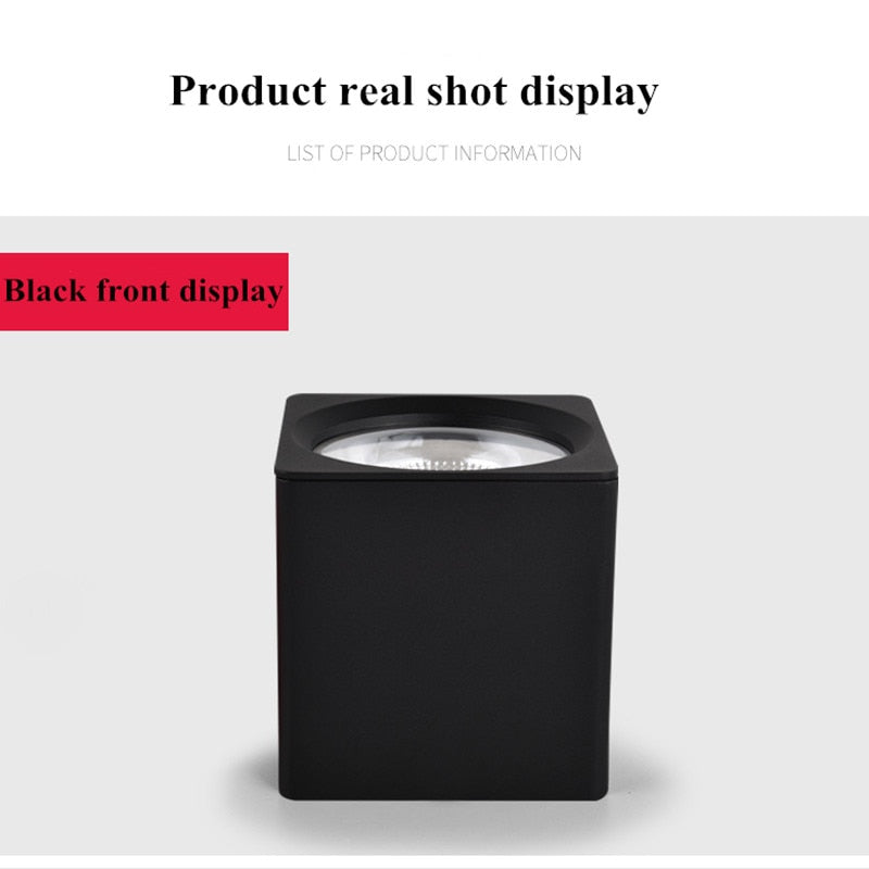 White Black Surface Mounted adjustment LED Dimmable Downlights 7W 9W 12W 15W 20W  COB LED Ceiling lamp Spot Lights AC110-220V