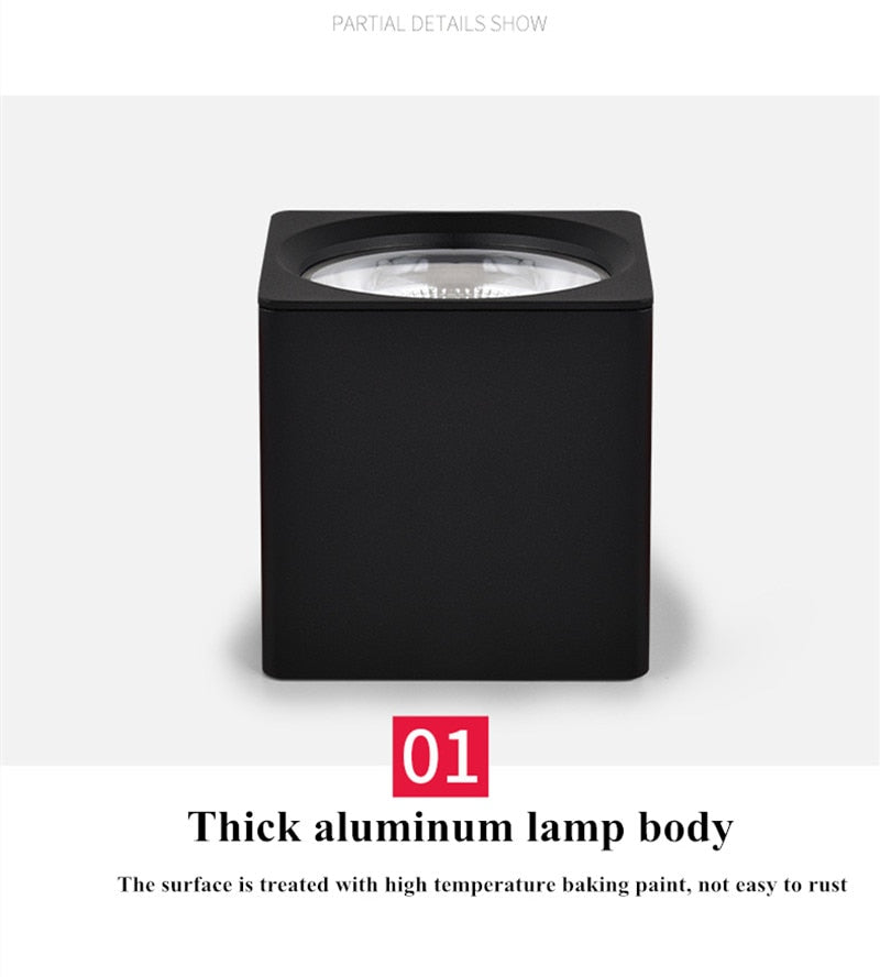 White Black Surface Mounted adjustment LED Dimmable Downlights 7W 9W 12W 15W 20W  COB LED Ceiling lamp Spot Lights AC110-220V