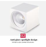 White Black Surface Mounted adjustment LED Dimmable Downlights 7W 9W 12W 15W 20W  COB LED Ceiling lamp Spot Lights AC110-220V