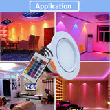 LED Ceiling Lamp Down Lights Color 4pc 3W 6W 9W RGB Changeable Recessed Downlight With Remote AC85-265V Dimmable RGB Spotlight