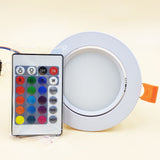 LED Ceiling Lamp Down Lights Color 4pc 3W 6W 9W RGB Changeable Recessed Downlight With Remote AC85-265V Dimmable RGB Spotlight