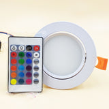 LED Ceiling Lamp Down Lights Color 4pc 3W 6W 9W RGB Changeable Recessed Downlight With Remote AC85-265V Dimmable RGB Spotlight