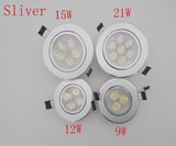 LED round Dimmable 10X Led downlight light Ceiling Spot Light 6w 9w 12w 15w 21w AC110-220V ceiling recessed Lights Indoor Light