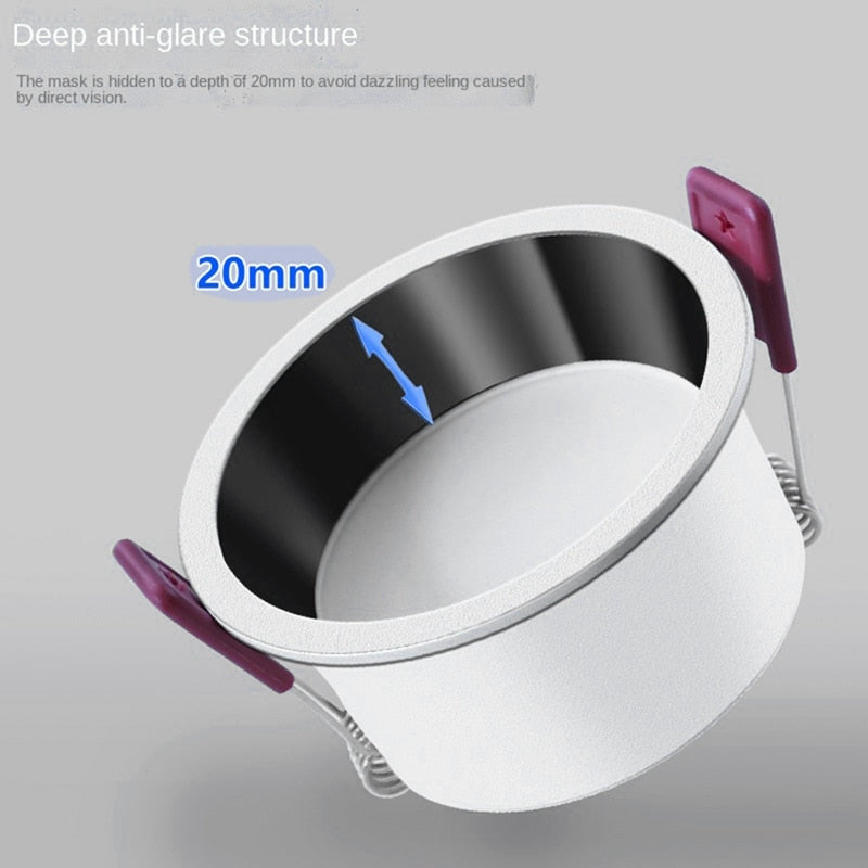 Deep Anti-Glare Dimmable LED Downlight Ceiling Light Spotlight Embedded LED Ceiling Light