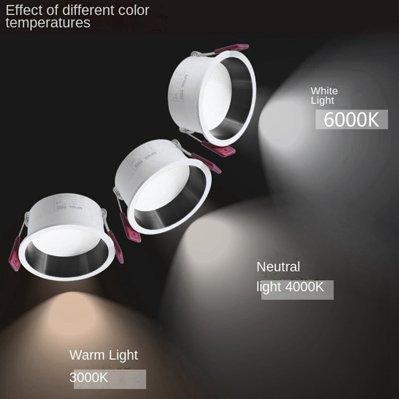Deep Anti-Glare Dimmable LED Downlight Ceiling Light Spotlight Embedded LED Ceiling Light
