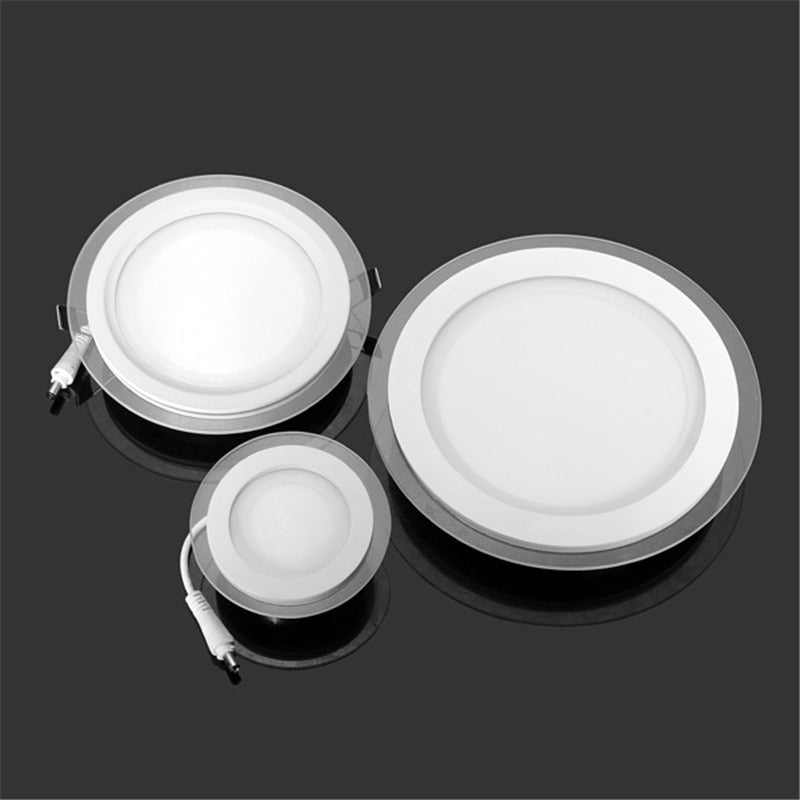 New arrived 3 Colors Change 6W 9W 12W 18W 24W LED Panel Downlight Round Glass Panel Lights Ceiling Recessed Indoor light Lamps
