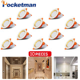 LED Downlight 220V 5W Recessed Round 10 Packs LED Ceiling Lamp AC 220V Indoor Lighting Warm White Cold White
