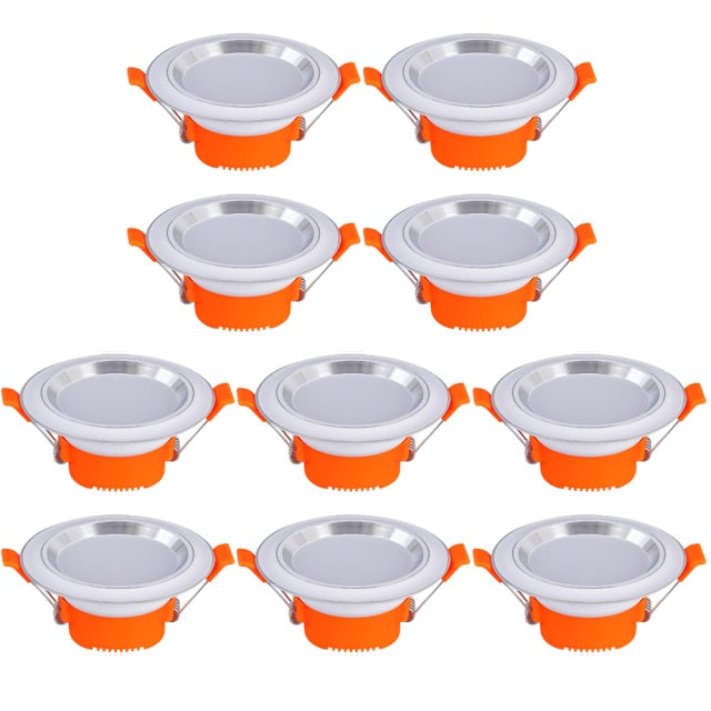 LED Downlight 220V 5W Recessed Round 10 Packs LED Ceiling Lamp AC 220V Indoor Lighting Warm White Cold White