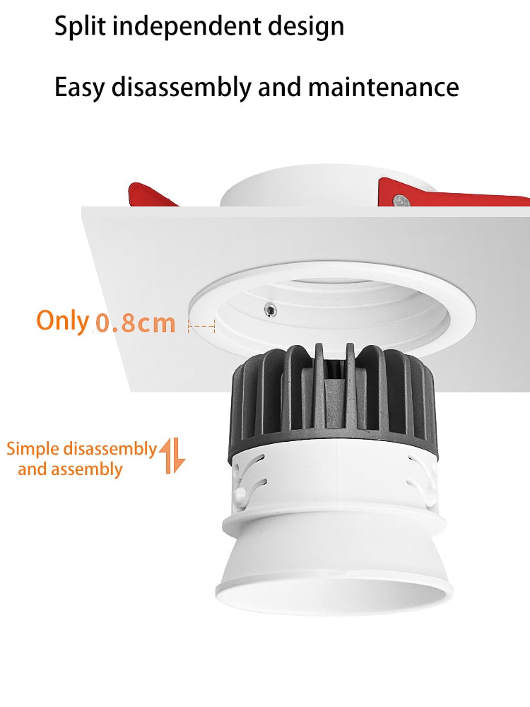 BRGT LED Downlights Aluminum 8W Replaceable Ceiling Lamp Anti-Glare Tuya Spot Narrow Border For Kitchen Home Indoor Lighting