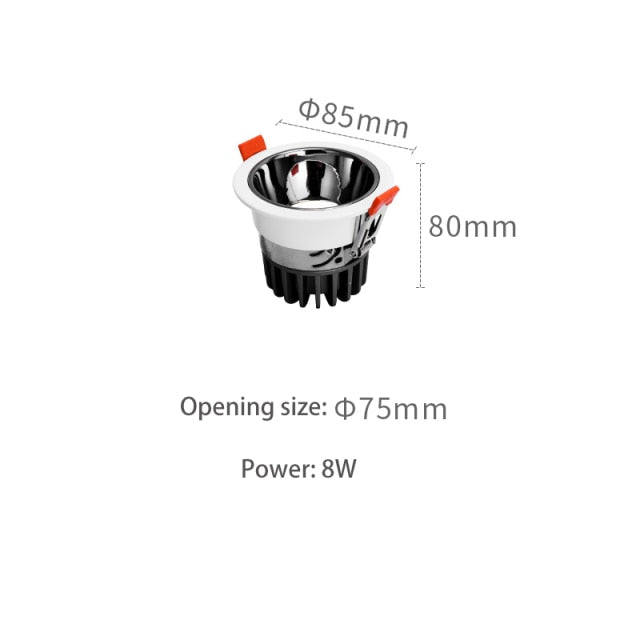 BRGT LED Downlights Aluminum 8W Replaceable Ceiling Lamp Anti-Glare Tuya Spot Narrow Border For Kitchen Home Indoor Lighting