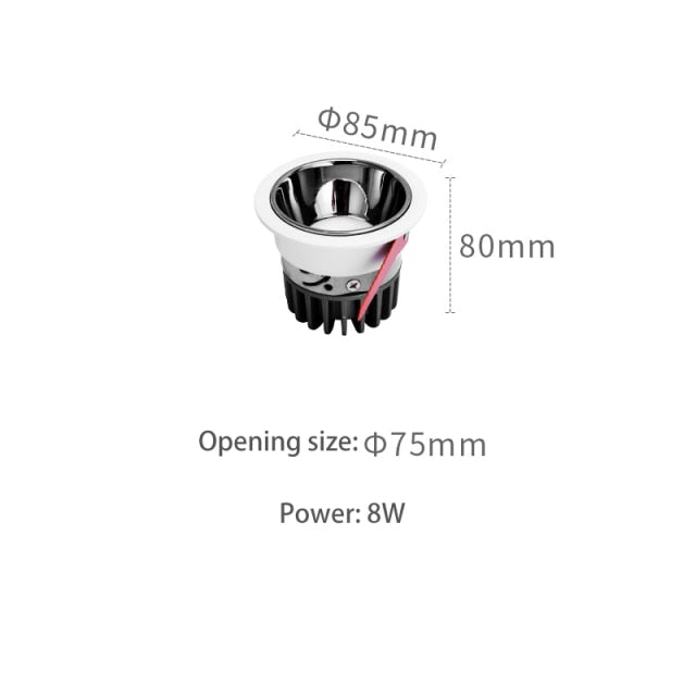 BRGT LED Downlights Aluminum 8W Replaceable Ceiling Lamp Anti-Glare Tuya Spot Narrow Border For Kitchen Home Indoor Lighting