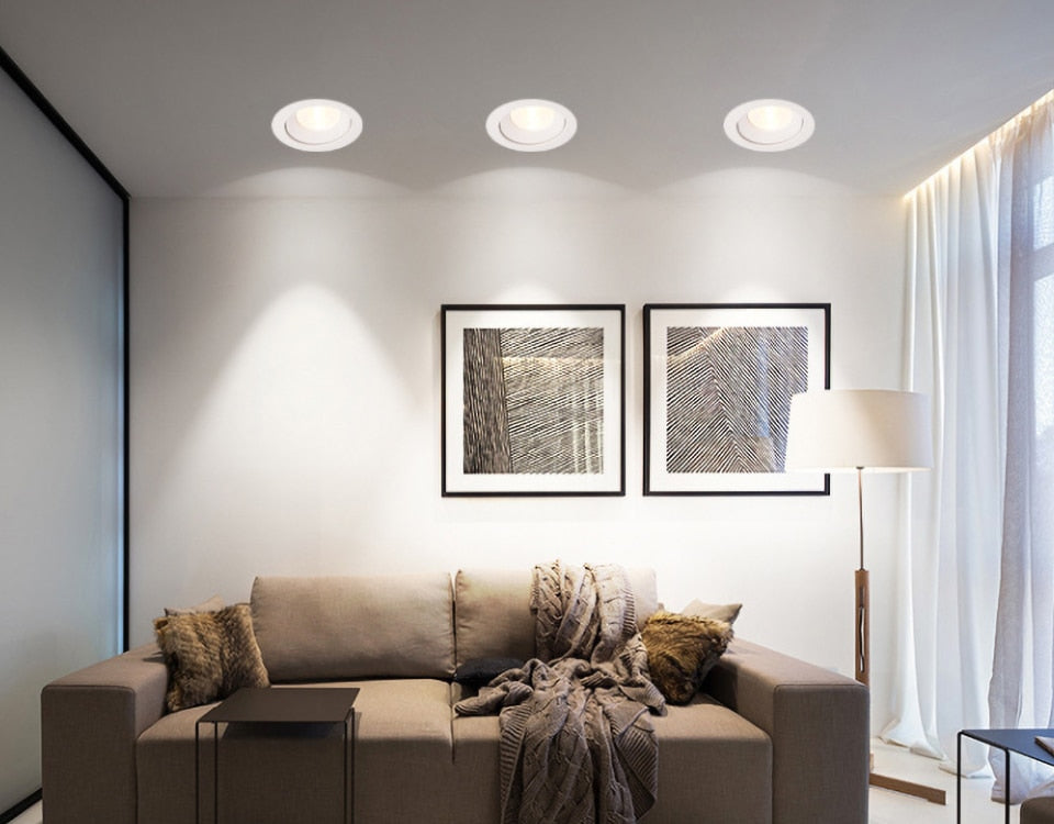 Dimmable Recessed ultra-thin LED Downlights 5W 9W 15W COB Spot Lights LED Ceiling Lamp