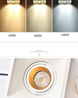 Square Recessed LED Downlight COB 10W 20W Ceiling Lamp Spotlight Dimmable AC 110V 220V For Indoor Lighting