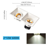 Square Recessed LED Downlight COB 10W 20W Ceiling Lamp Spotlight Dimmable AC 110V 220V For Indoor Lighting
