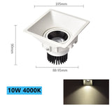 Square Recessed LED Downlight COB 10W 20W Ceiling Lamp Spotlight Dimmable AC 110V 220V For Indoor Lighting
