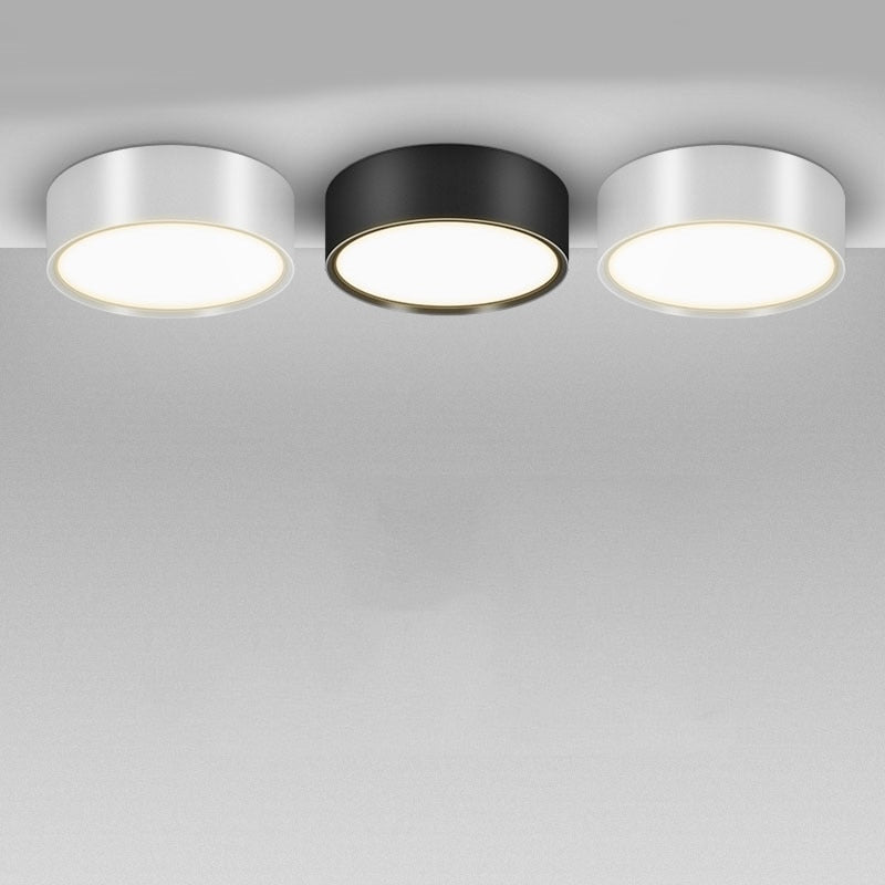 Black Surface Mounted LED Panel Light bulb Round Square 9w 12w 18w 24w LED Ceiling lamp Lights LED Downlight AC110v-220V