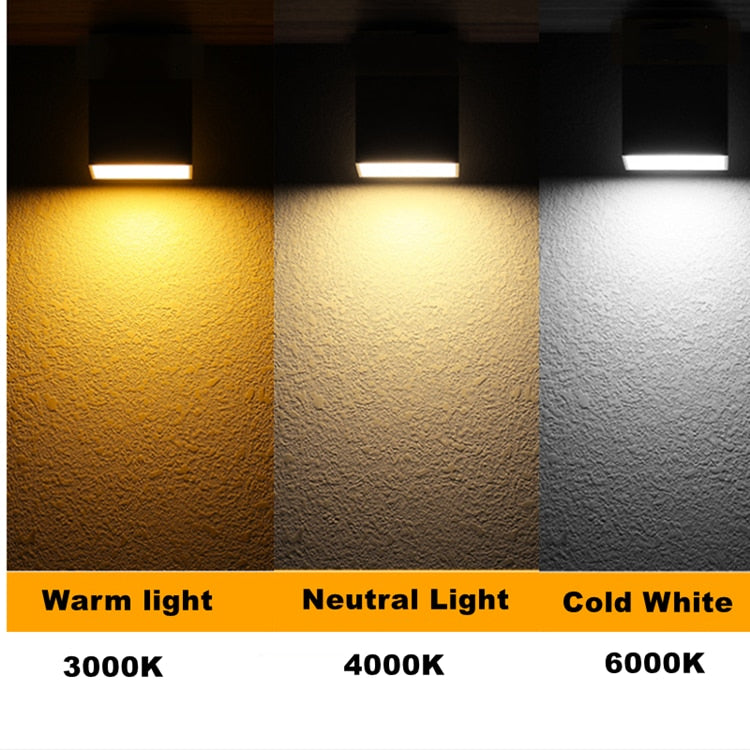 ACETIDE Surface Mounted Quare 9W - 30W LED Cube Ceiling Downlight for Room/Corridor/Hallway COB Spot light indoor lighting