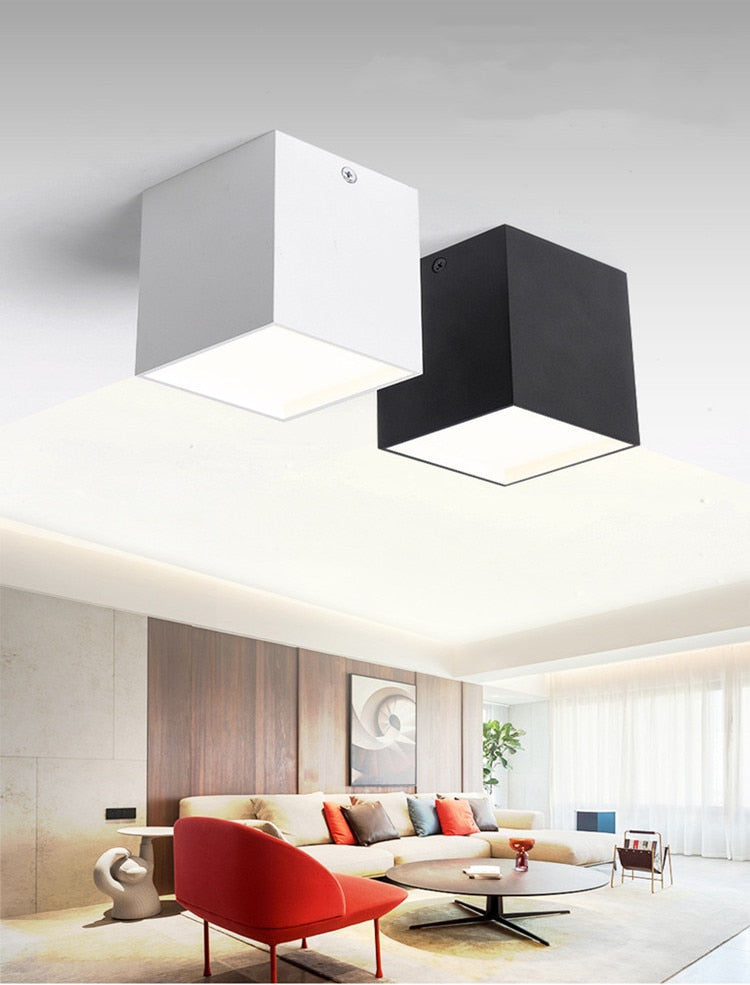 ACETIDE Surface Mounted Quare 9W - 30W LED Cube Ceiling Downlight for Room/Corridor/Hallway COB Spot light indoor lighting