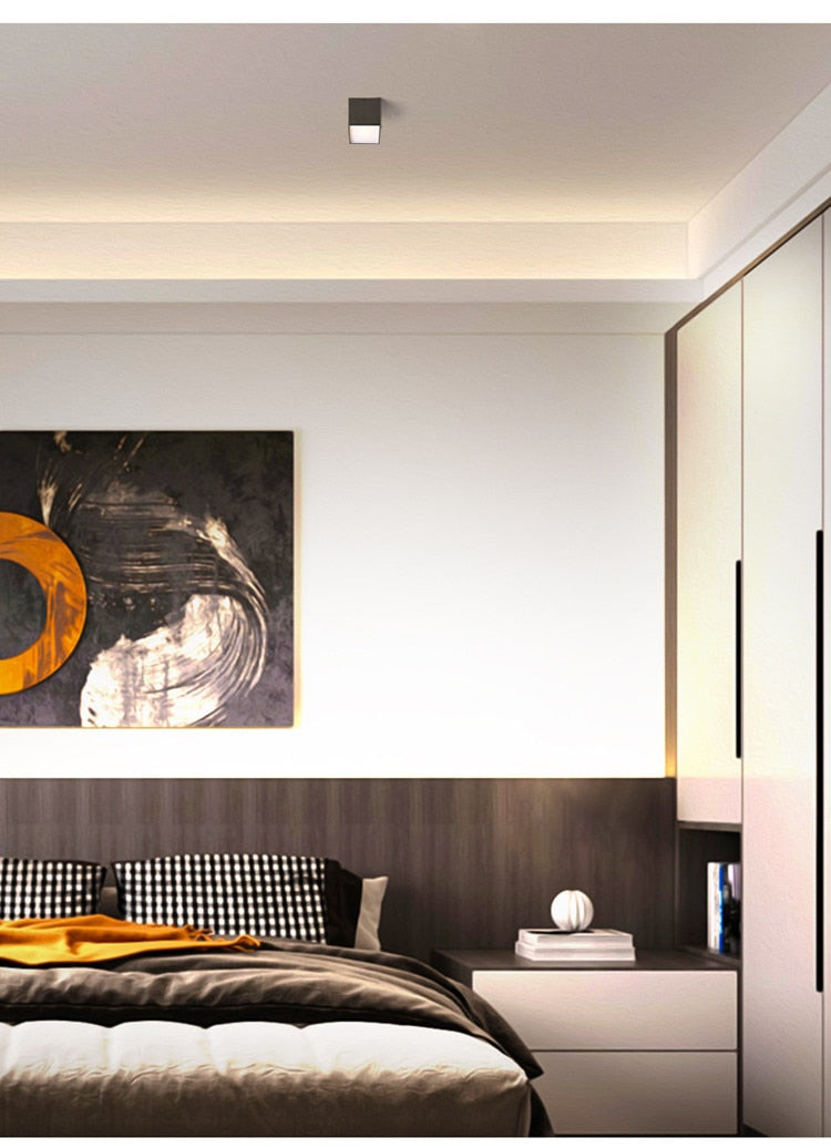 ACETIDE Surface Mounted Quare 9W - 30W LED Cube Ceiling Downlight for Room/Corridor/Hallway COB Spot light indoor lighting