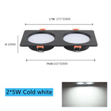 Recessed Square Ceiling Lamp COB 10W 24W LED Downlight with Driver Dimmable AC 110V 220V Spotlight For Indoor Lighting