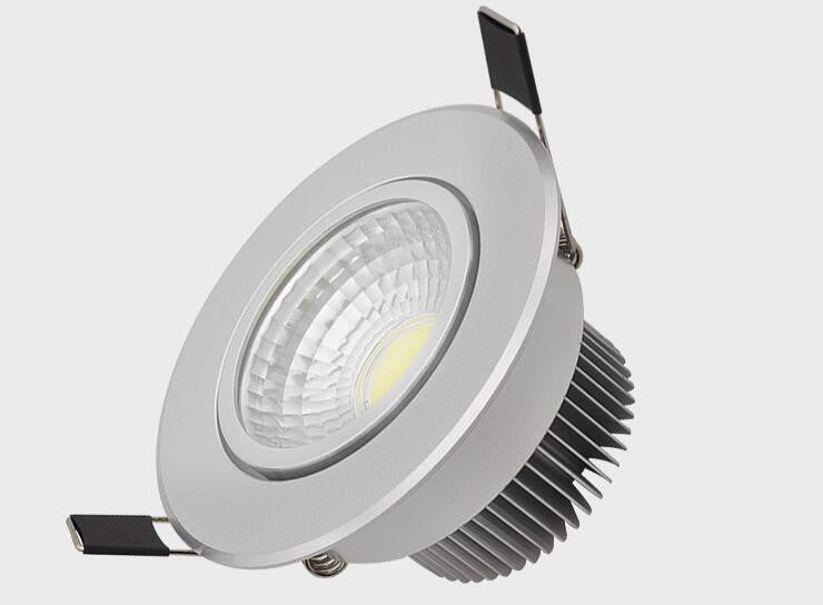 50PCS/lot Super Bright Recessed LED Dimmable Downlight COB 3W 5W 7W 12W LED Spot light LED decoration Ceiling Lamp AC/DC 12V