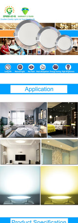 GreenEye LED Downlight 3w 5w 7w 9w 12w 18w AC 220V 240V Aluminum Ultra-thin downlight Indoor Ceiling Round Recessed Spot Lighting