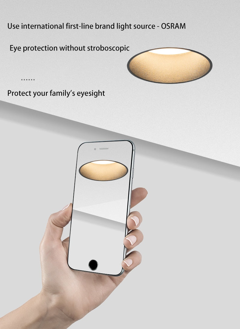 Saiyo Smart Dimmable Tuya LED Downlight Recessed Anti Glare Embedded 7W 10W Spot Lights Aluminum No Border Lamp Indoor Lighting