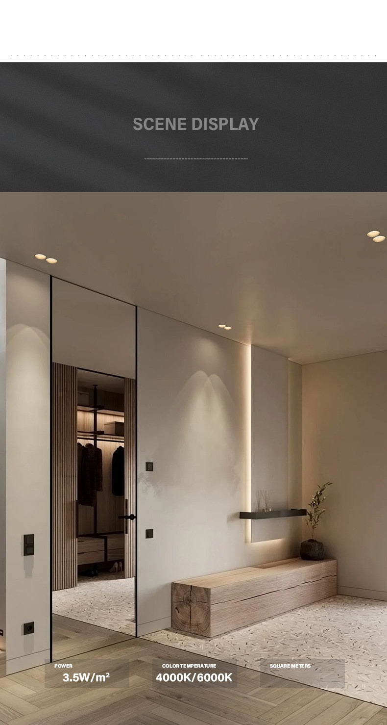 Saiyo Smart Dimmable Tuya LED Downlight Recessed Anti Glare Embedded 7W 10W Spot Lights Aluminum No Border Lamp Indoor Lighting