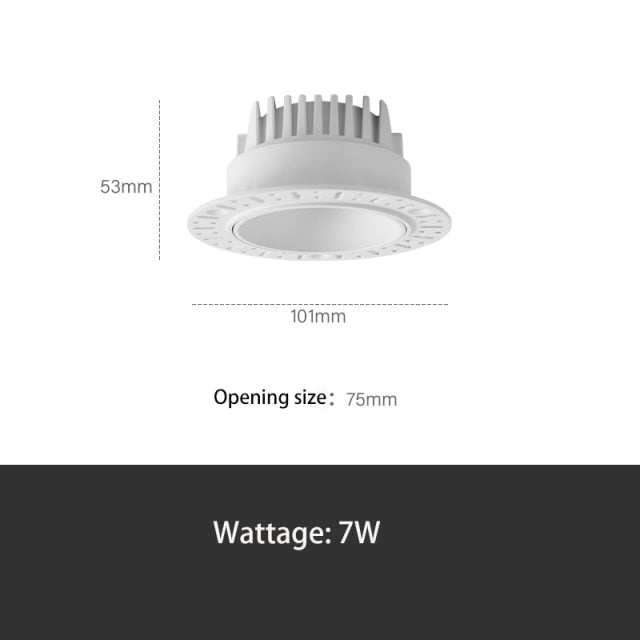 Saiyo Smart Dimmable Tuya LED Downlight Recessed Anti Glare Embedded 7W 10W Spot Lights Aluminum No Border Lamp Indoor Lighting