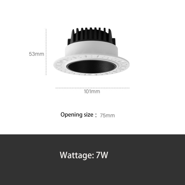 Saiyo Smart Dimmable Tuya LED Downlight Recessed Anti Glare Embedded 7W 10W Spot Lights Aluminum No Border Lamp Indoor Lighting