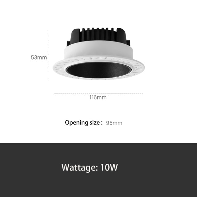 Saiyo Smart Dimmable Tuya LED Downlight Recessed Anti Glare Embedded 7W 10W Spot Lights Aluminum No Border Lamp Indoor Lighting