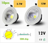 Super Bright Recessed LED Dimmable Downlight COB 3W 5W 7W 9W LED Spot light LED decoration Ceiling Lamp AC/DC 12V