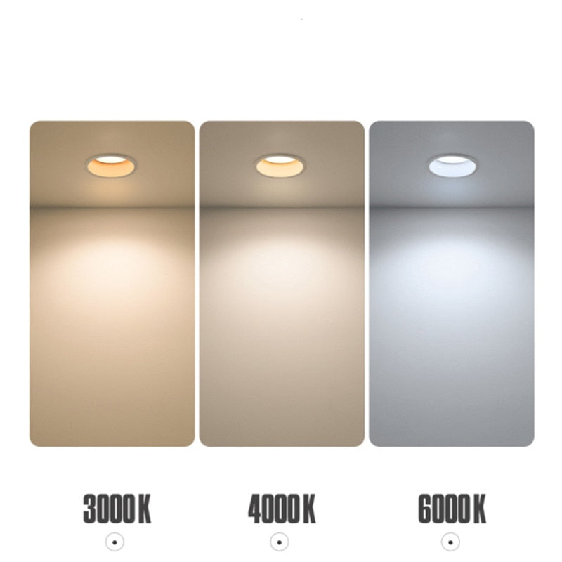New Deep-glare LED Recessed Downlight Dimmable 5W 7W 10W 12W 15W 3000K/4000K/6000K Ceiling Spot Light With AC85-265V LED Driver