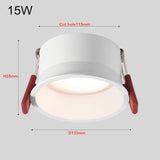 New Deep-glare LED Recessed Downlight Dimmable 5W 7W 10W 12W 15W 3000K/4000K/6000K Ceiling Spot Light With AC85-265V LED Driver