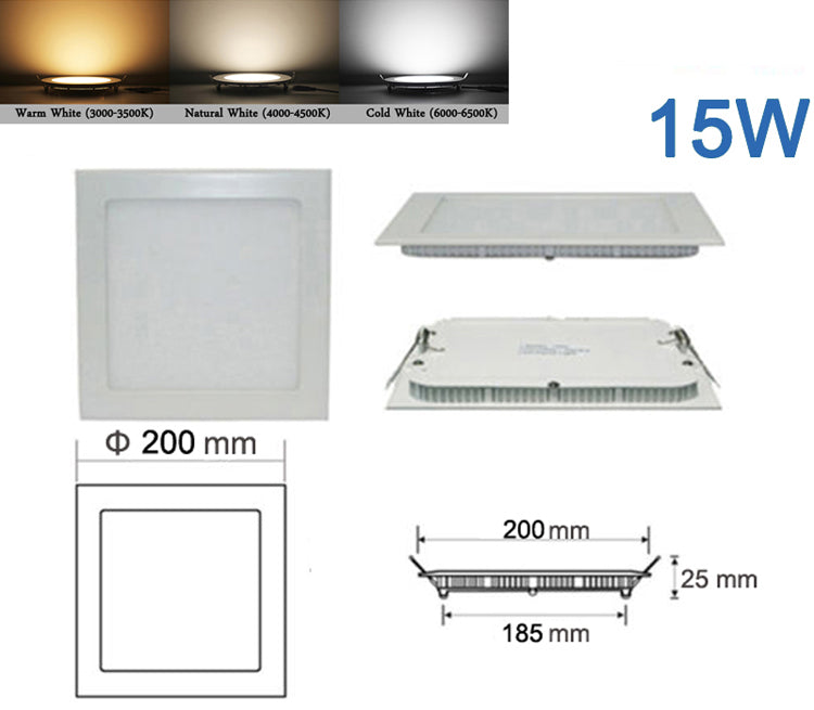 LED downlight Square LED panel flat 20pcs 3W 6W 9W 12W 15W 18W 24W panel light lamp 4000K for bedroom luminaire