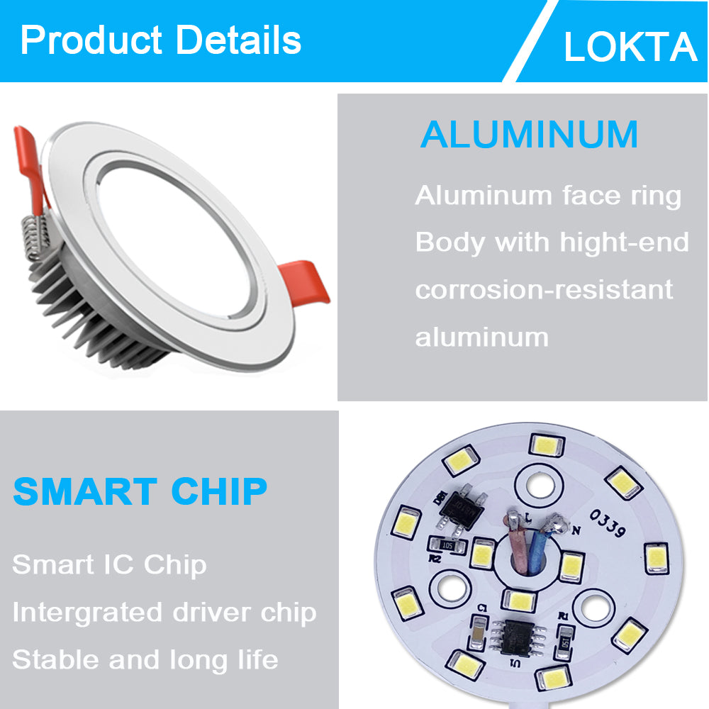 LED Downlight AC85-260V Ceiling recessed round ceiling light Foyer bedroom dining room kitchen lighting lamp