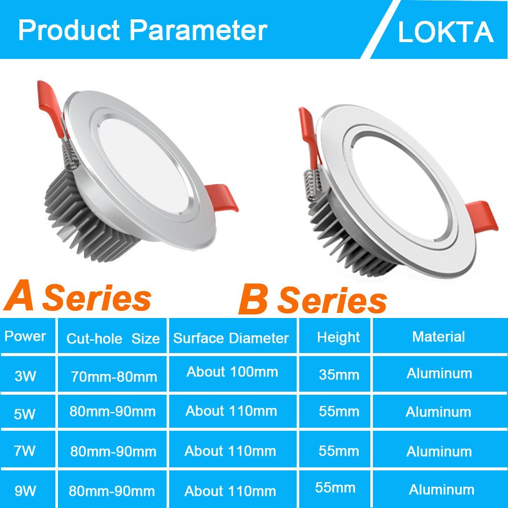 LED Downlight AC85-260V Ceiling recessed round ceiling light Foyer bedroom dining room kitchen lighting lamp