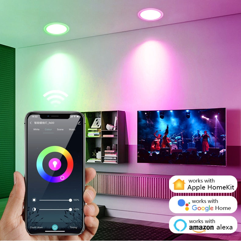 Home Decor WiFi Apple HomeKit E27 Base Smart LED Bulb Magic Lamp Colourful RGBWW RGBCW Downlight Work with Alexa Google Home