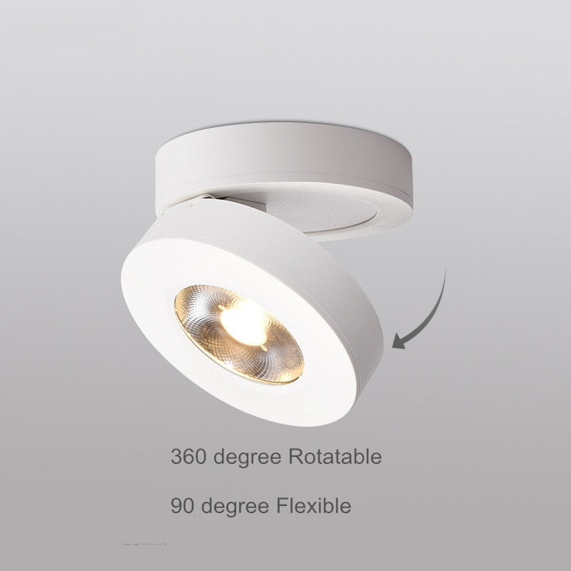 Ultra-Thin 360 Angle Adjustable Surface Mounted Downlight Ceiling Lamp 5W 7W 10W 12W LED COB AC110/220V Ceiling Light Spot Light